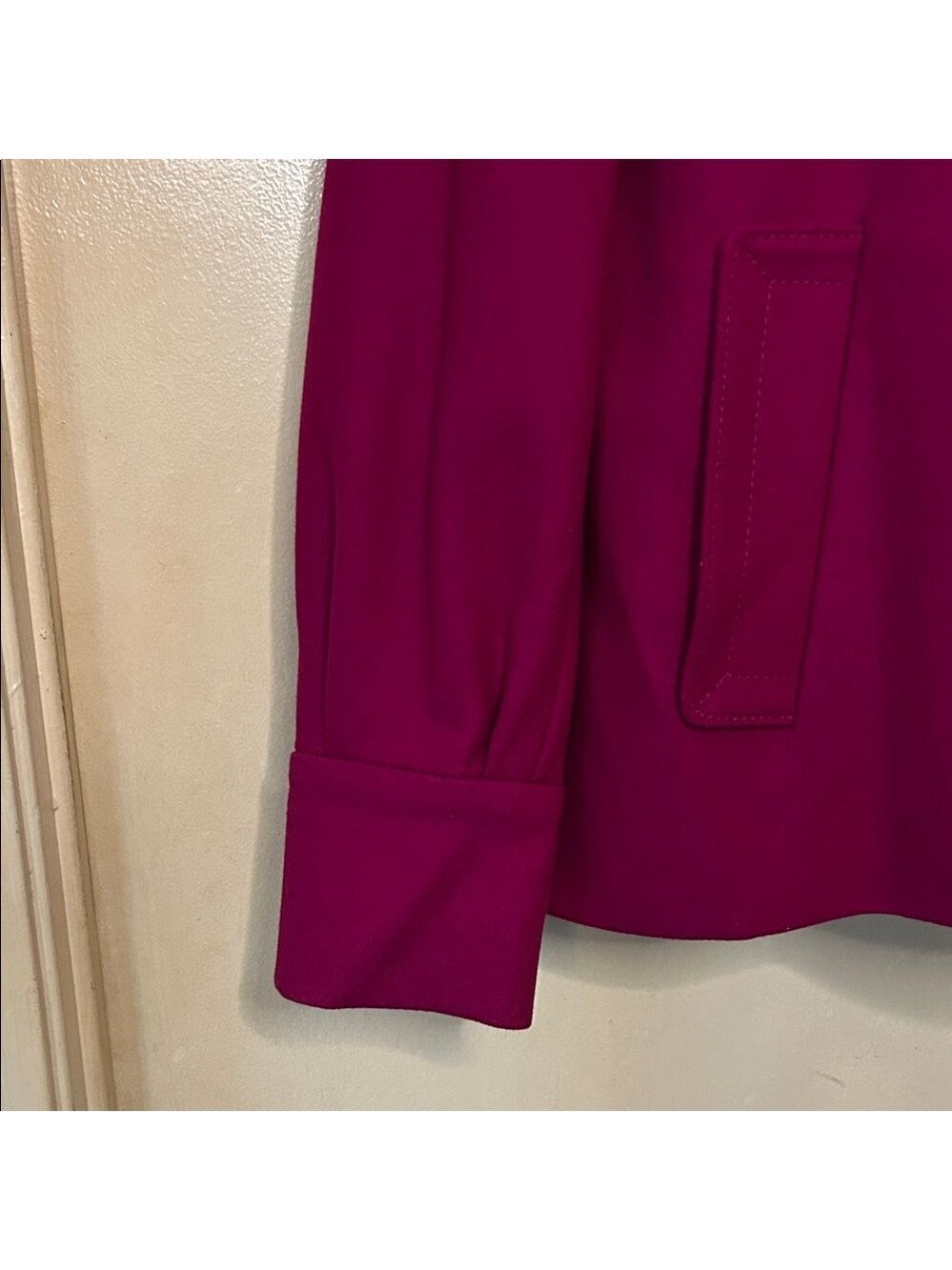 Banana Republic Women's Magenta Double-Breasted Pea Coat size S - Picture 5 of 16